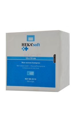 Gaaskompres nonwoven 10 cm x 10 cm 4 laags à 100 stuks