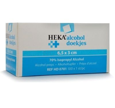 Alcohol desinfectie doekjes 6,5 cm x 3 cm à 100 stuks