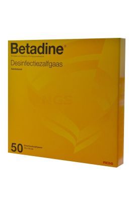 Betadine desinfectie zalfgaas 10 cm x 10 cm per stuk
