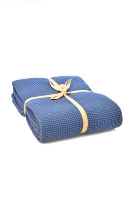 Wafeldeken 150 cm x 210 cm - royalblauw