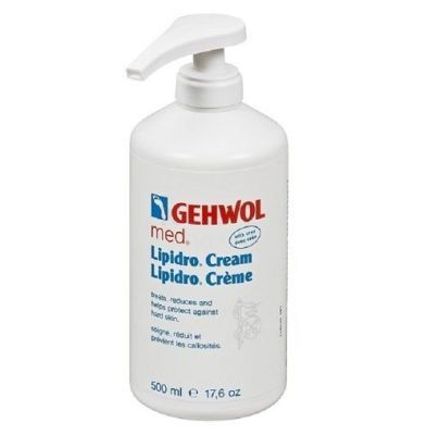 Gehwol Med lipidro crème met pomp, bij droge gevoelige huid 500 ml