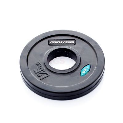 Halterschijf 1.25 kg rubber zwart - 50 mm per stuk