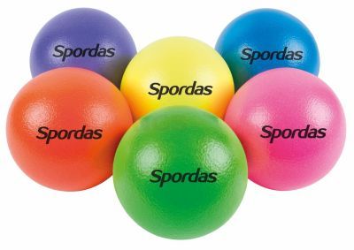 Neon gekleurde foamballen 16 cm set à 6 stuks