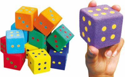 Dobbelstenen ultra foam 5 cm 20 gram à 12 stuks