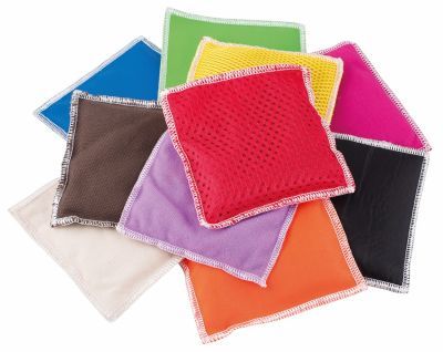 Pittenzakjes van verschillende materialen (stoffen) à 10 stuks