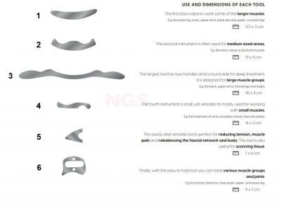 MoVeS IASTM Soft Tissue tools - set à 6 stuks