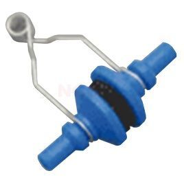 Reusable neusklem - metalenveer met rubberen doppen - blauw