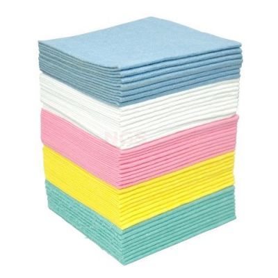 Sopdoek 1/4 gevouwen 38 cm x 40 cm - doos 200 stuks - blauw