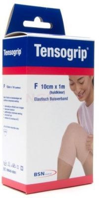 Tensogrip elastisch buisverband beige F - 10 cm x 1 meter bovenbeen medium