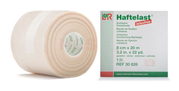 Haftelast fixatiewindsel latexvrij 8 cm x 20 meter beige