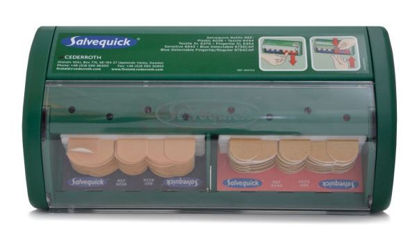 Salvequick pleisterautomaat gevuld met 45 plastic en 40 textiel pleisters