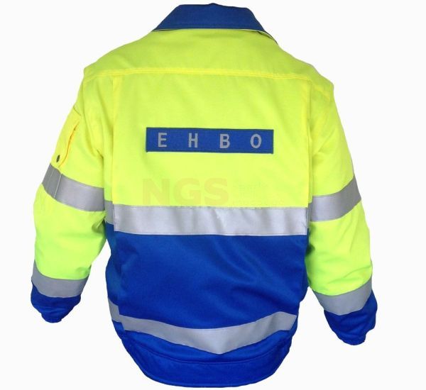 EHBO-Pilotjack-geel-blauw-met-reflecterende-striping-FRAMO-Achterzijde
