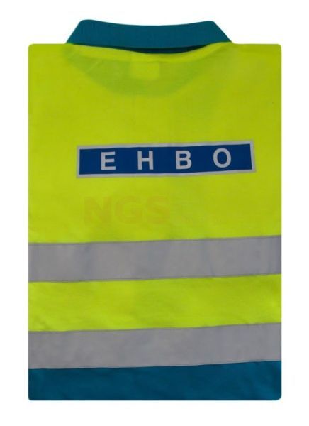EHBO Poloshirt met striping Geel-Blauw 