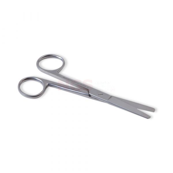 Linkshandigen schaar stomp - stomp 14 cm rvs uitvoering