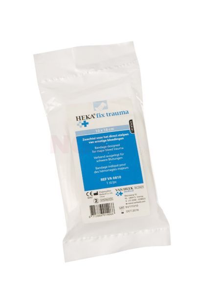 HekaFix Traumazwachtel 10x18 cm – drukverband voor ernstige bloedingen, vacuüm verpakt