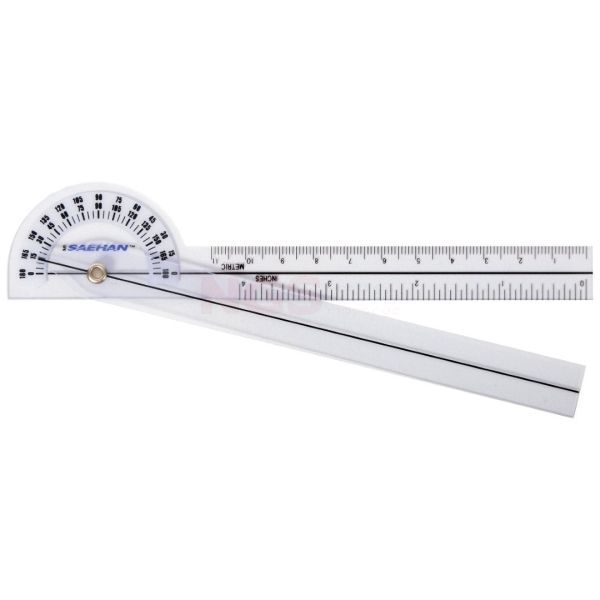 SAEHAN Pocket kunststof goniometer 15 cm 180° per 5°