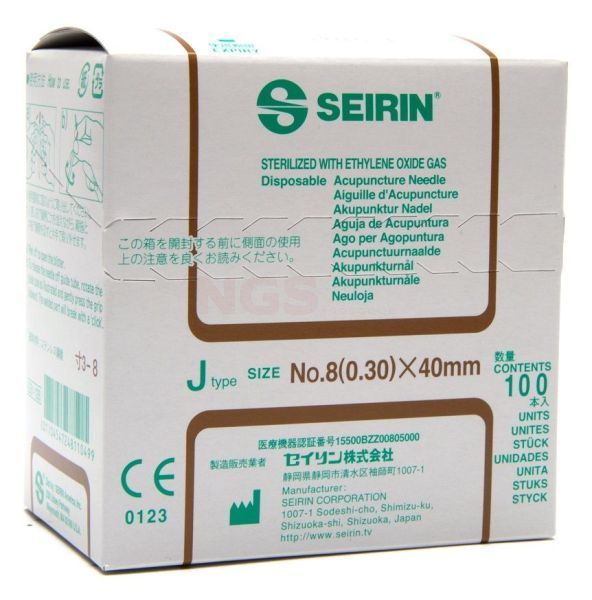 Seirin type J 0,30 mm x 40 mm à 100 stuks