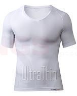 Knapman Body Encircled Compressie Shirt met  V-hals UltraThin wit voorzijde